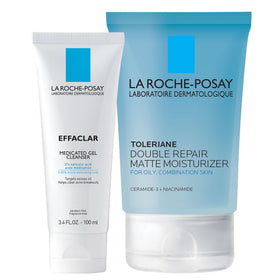 La Roche-Posay Acne Skin Care Set including moisturizer and cleanser