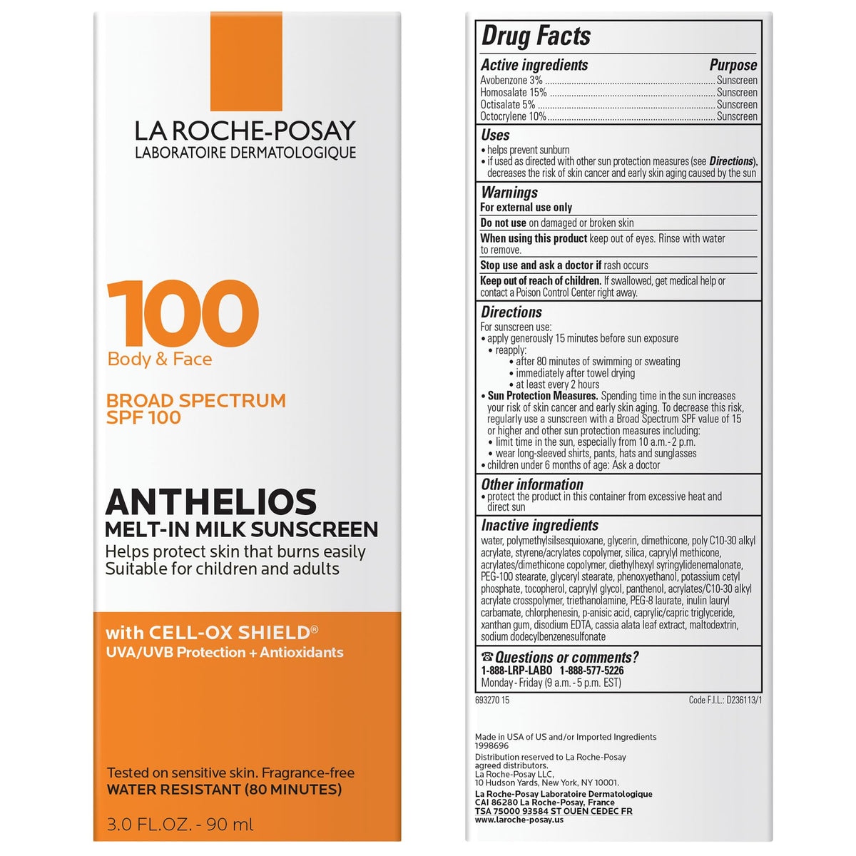 La Roche-Posay Anthelios Melt-In Milk SPF 100 Sunscreen application on skin