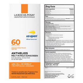 La Roche-Posay Anthelios Melt-In Milk SPF 60 back view with ingredients