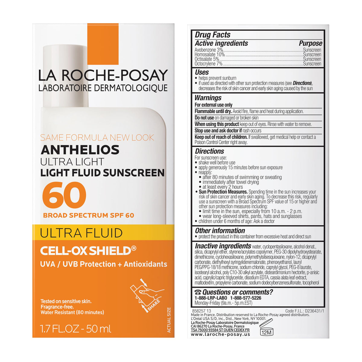 La Roche-Posay Anthelios Ultra Light Fluid Sunscreen SPF 60 packaging