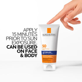 La Roche-Posay Anthelios UV Pro-Sport Sunscreen SPF 50 with sports gear