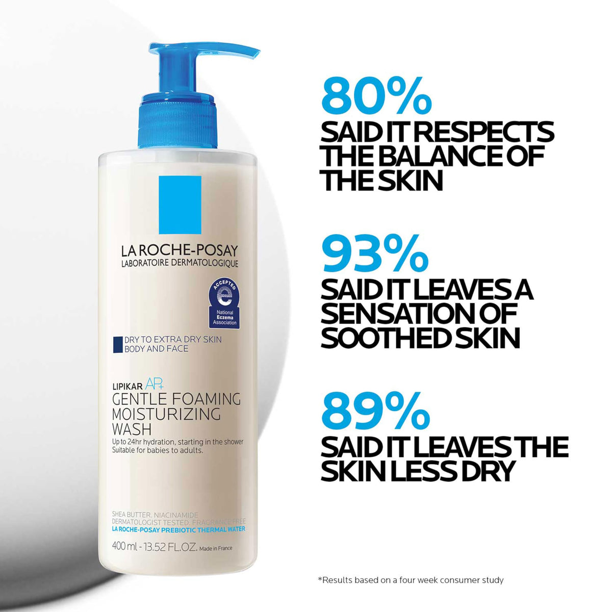 La Roche-Posay AP+ Gentle Moisturizing Body Wash 6.76oz in shower setting