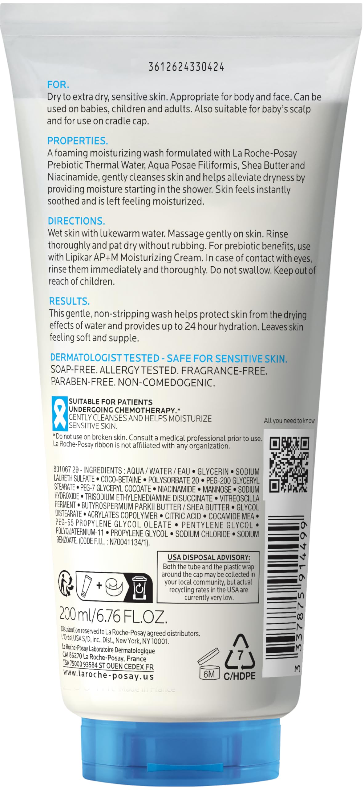 La Roche-Posay AP+ Gentle Moisturizing Body Wash 6.76oz texture close-up