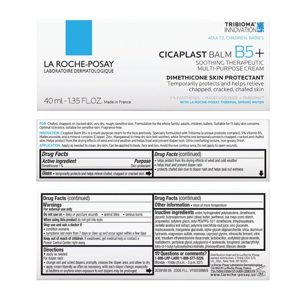 La Roche-Posay Cicaplast Balm B5 with ingredients list