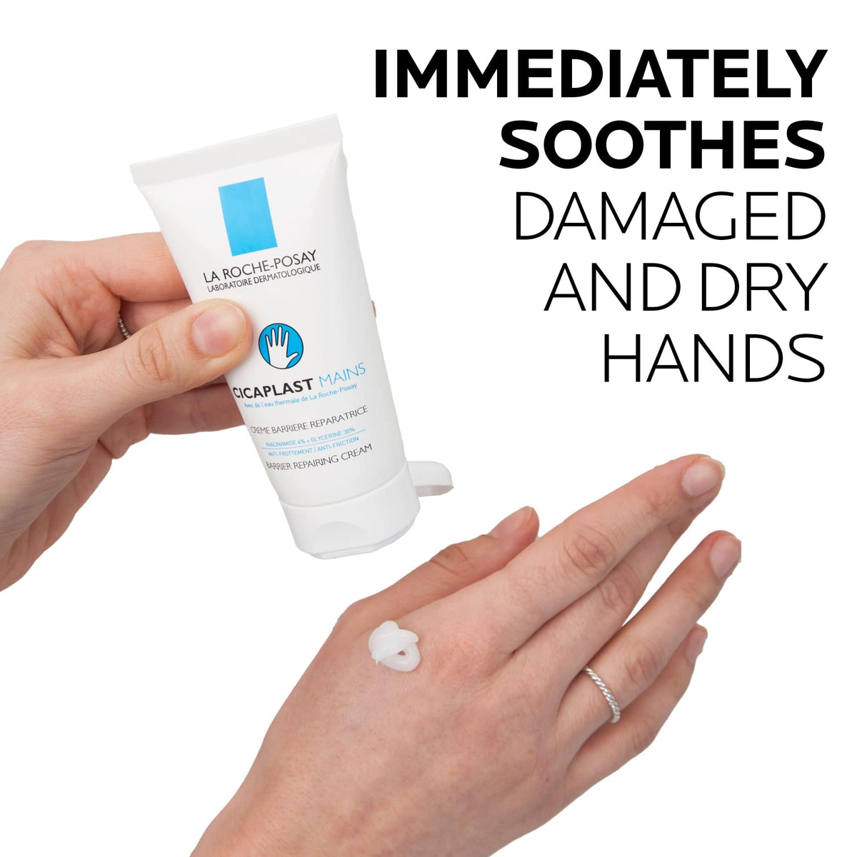 La Roche-Posay Cicaplast Hand Cream 1.69oz on a table