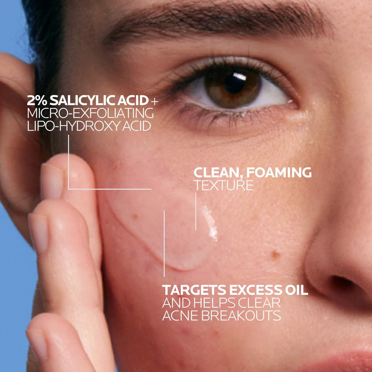 La Roche-Posay Effaclar Acne Face Wash texture on hand