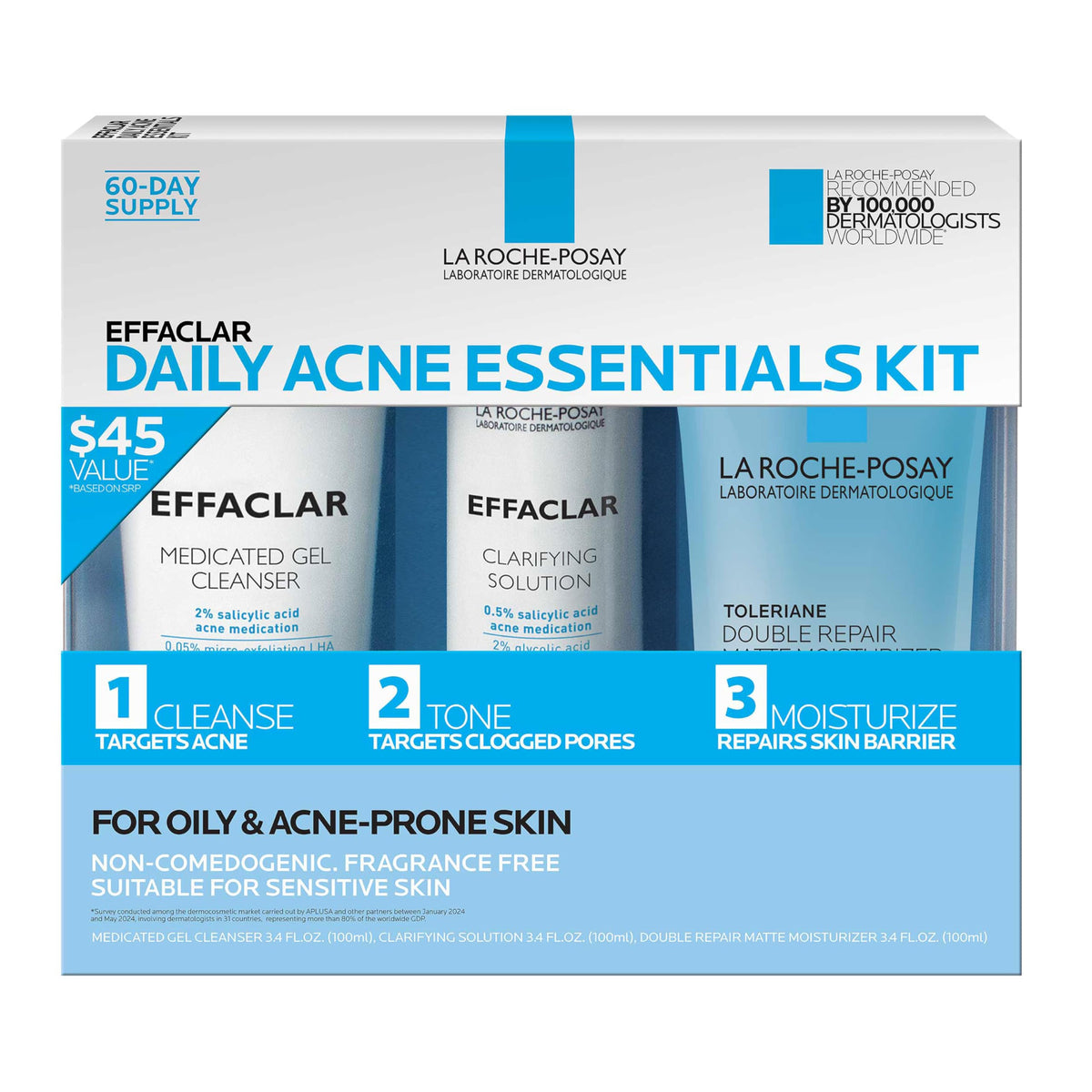 La Roche-Posay Effaclar Daily Acne Kit packaging front view
