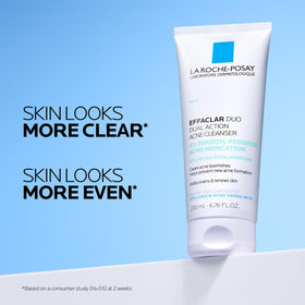 La Roche-Posay Effaclar Dual Acne Face Wash 6.76oz on bathroom shelf