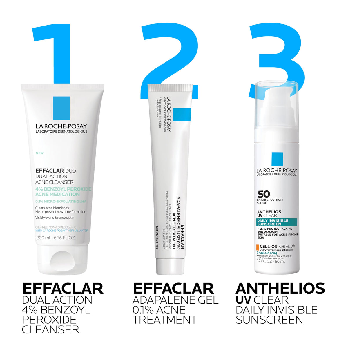 La Roche-Posay Effaclar Dual Acne Face Wash 6.76oz packaging