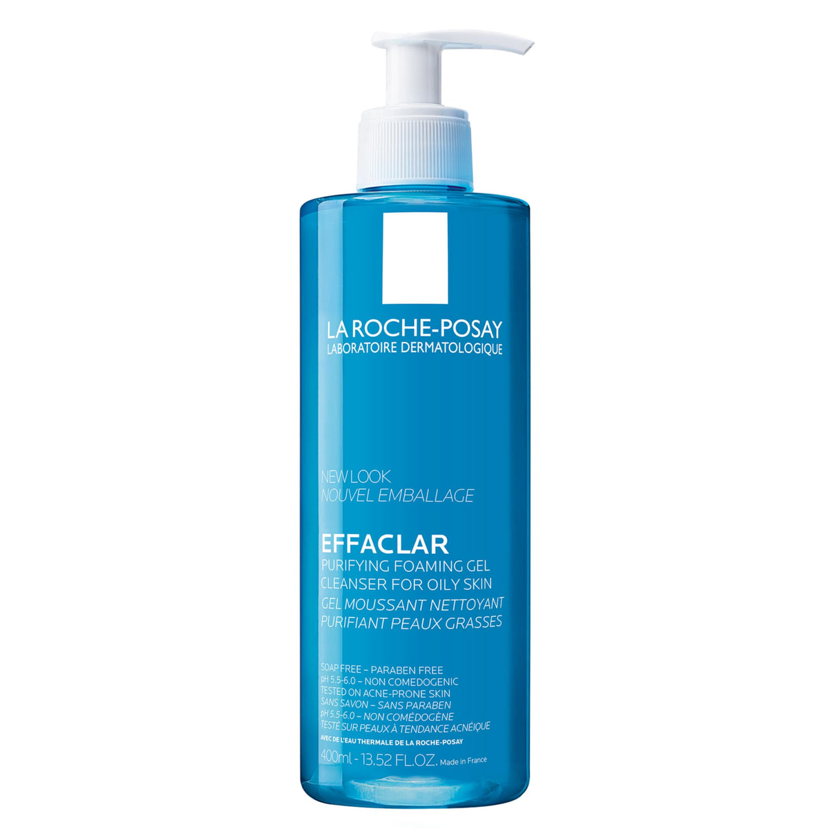 La Roche-Posay Effaclar Foaming Gel Cleanser front view with clear gel texture