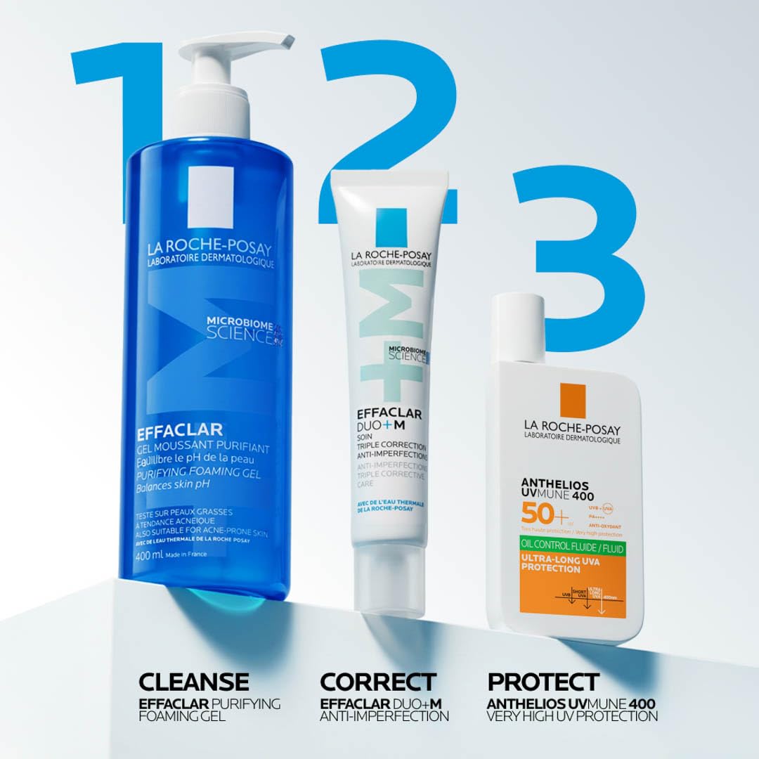 La Roche-Posay Effaclar Foaming Gel Cleanser with water splash