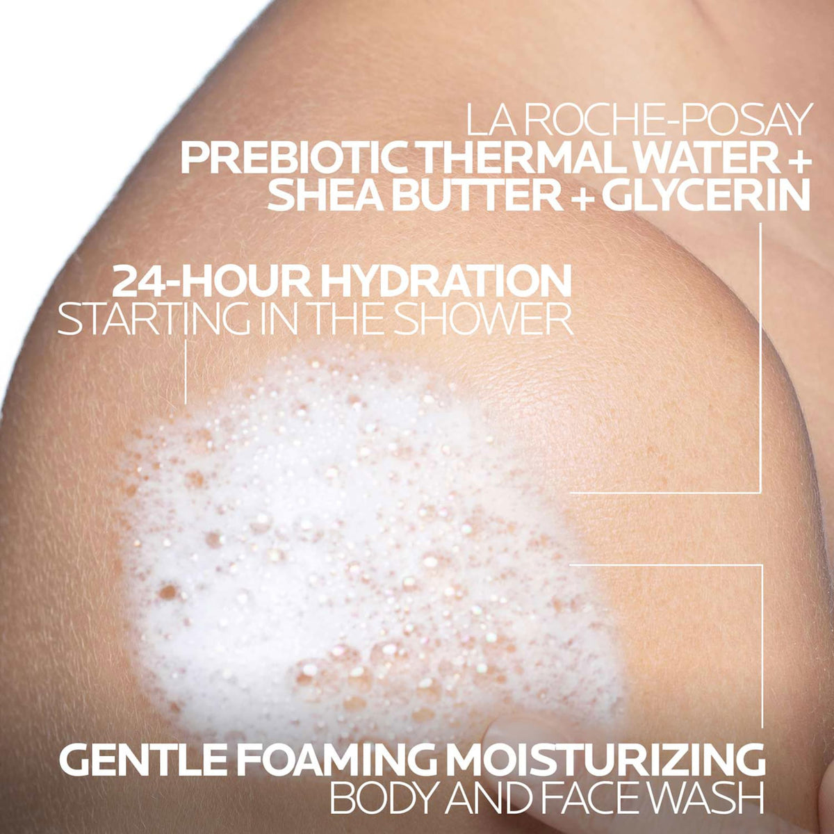 La Roche-Posay Lipikar AP+ body wash texture close-up