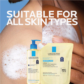 La Roche-Posay Lipikar AP+ Cleansing Oil refill process demonstration