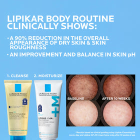 La Roche-Posay Lipikar AP+MAX Body Cream on a bathroom counter