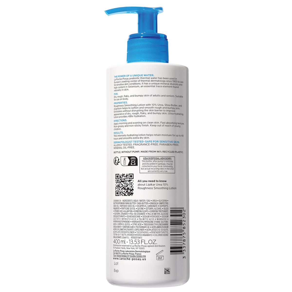 La Roche-Posay Lipikar Urea 10% Body Lotion with natural ingredients