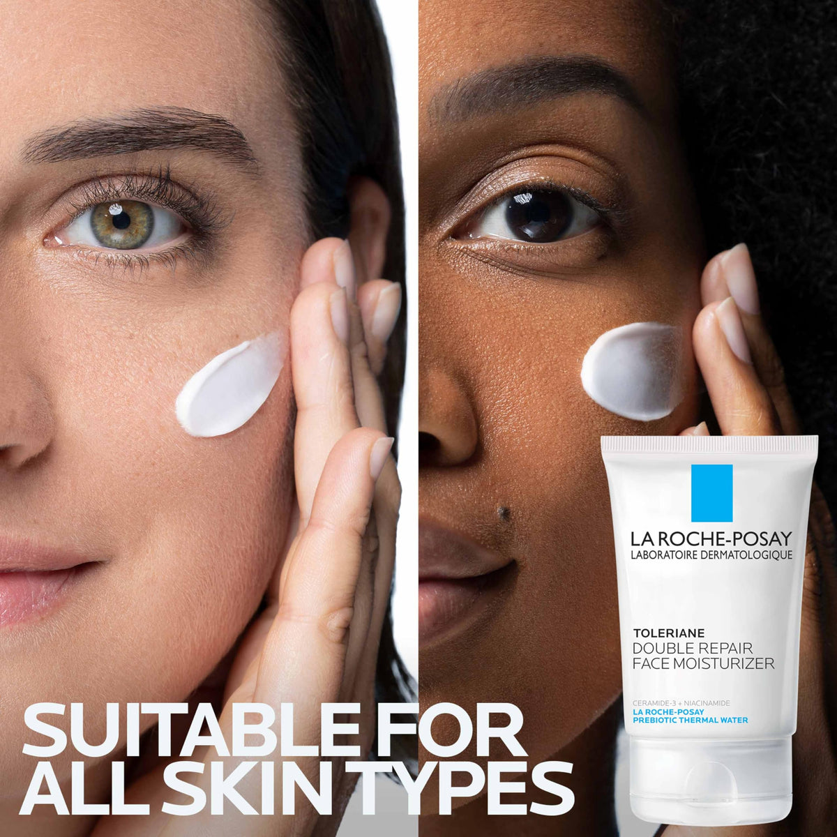 La Roche-Posay Toleriane Double Repair Face Moisturizer application on skin