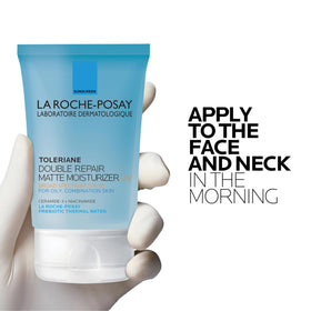 La Roche-Posay Toleriane Double Repair Matte Face Moisturizer SPF 30 in hand