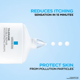 La Roche-Posay Toleriane Double Repair Moisturizing Drops on a skincare shelf