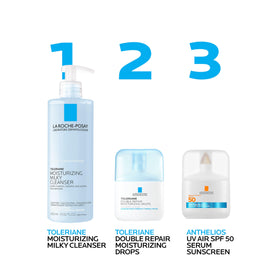La Roche-Posay Toleriane Double Repair Moisturizing Drops with fresh flowers