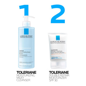 La Roche-Posay Toleriane Moisturizing Milky Cleanser 13.5oz pouring out
