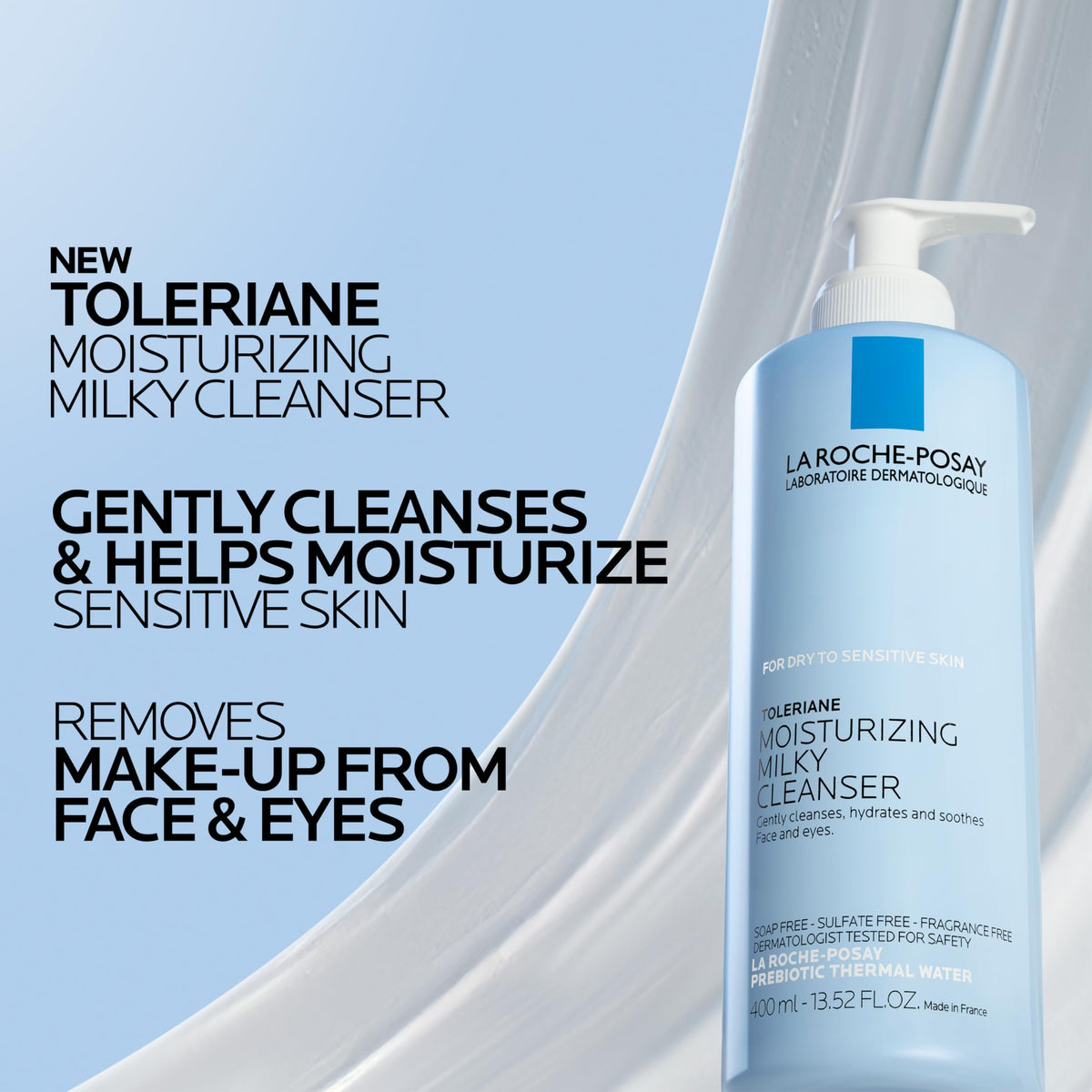 La Roche-Posay Toleriane Moisturizing Milky Cleanser 13.5oz side view
