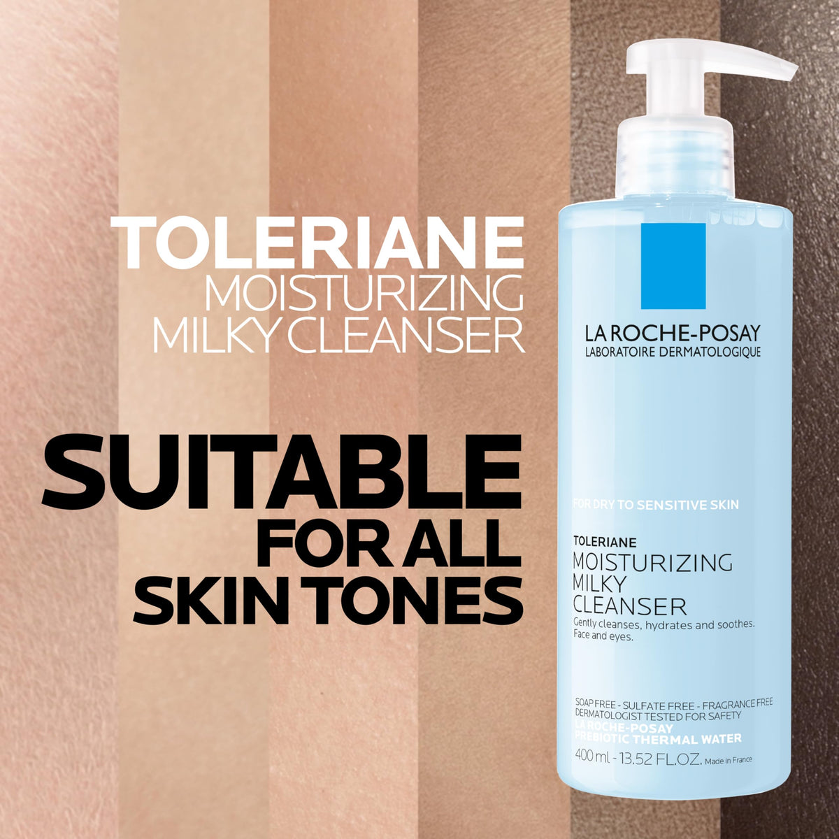 La Roche-Posay Toleriane Moisturizing Milky Cleanser 13.5oz with other skincare products