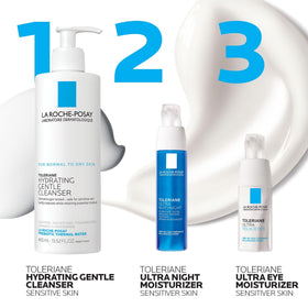 La Roche-Posay Toleriane Night Cream with a backdrop of calming elements