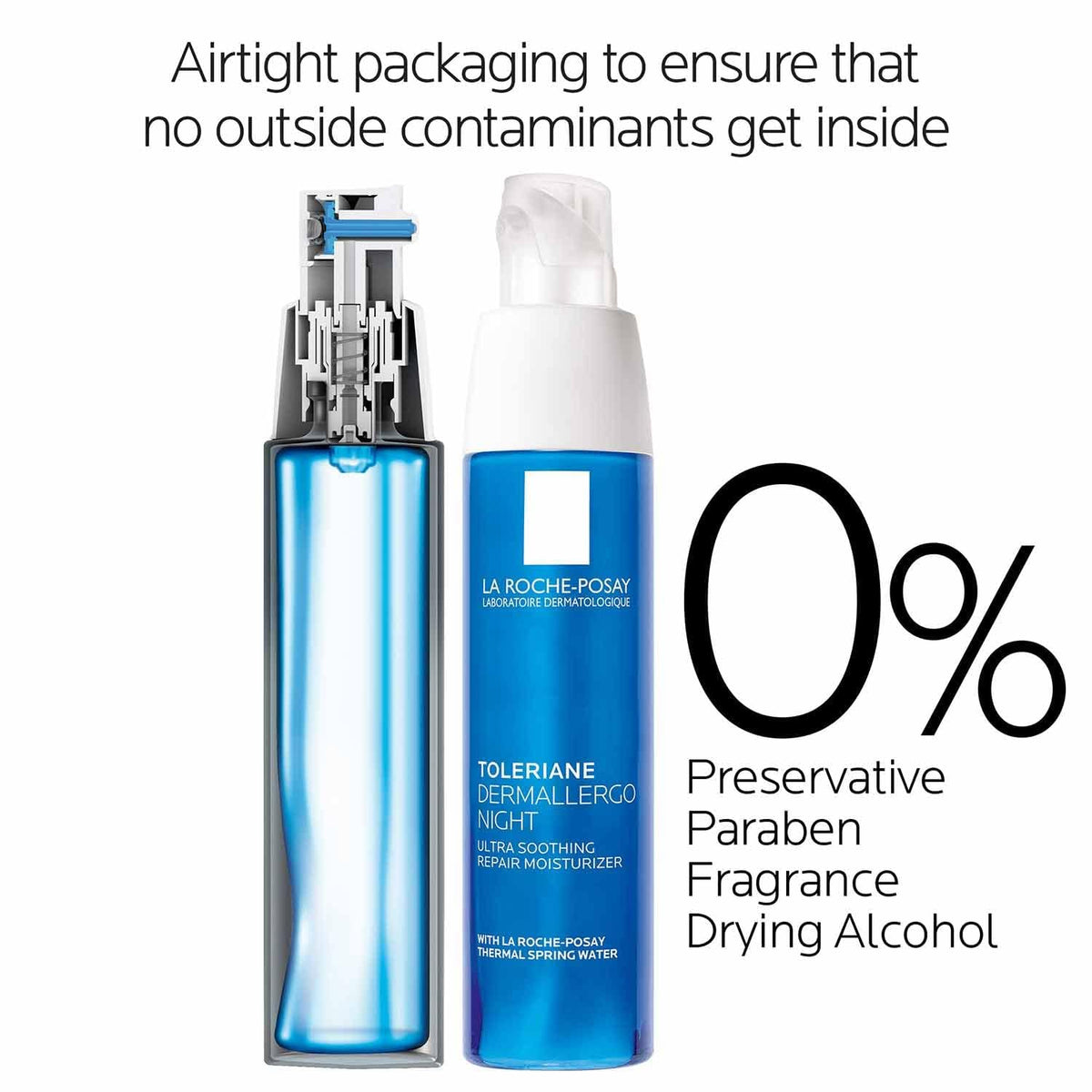 La Roche-Posay Toleriane Night Cream with key ingredient labels