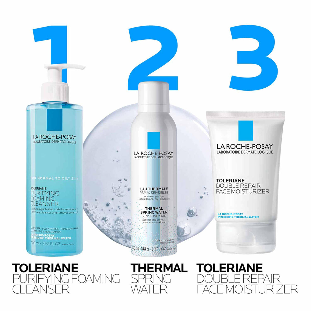 La Roche-Posay Toleriane Purifying Foaming Cleanser texture on hand