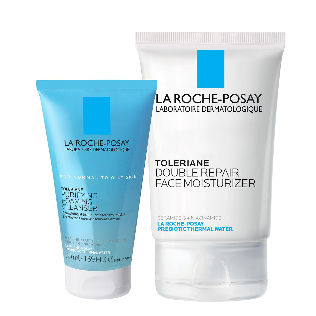 La Roche-Posay Toleriane Skin Care Set including face wash and moisturizer