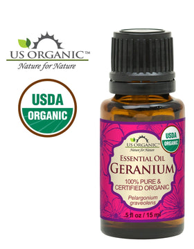 Label detail of US Organic Geranium Essential Oil 15ml