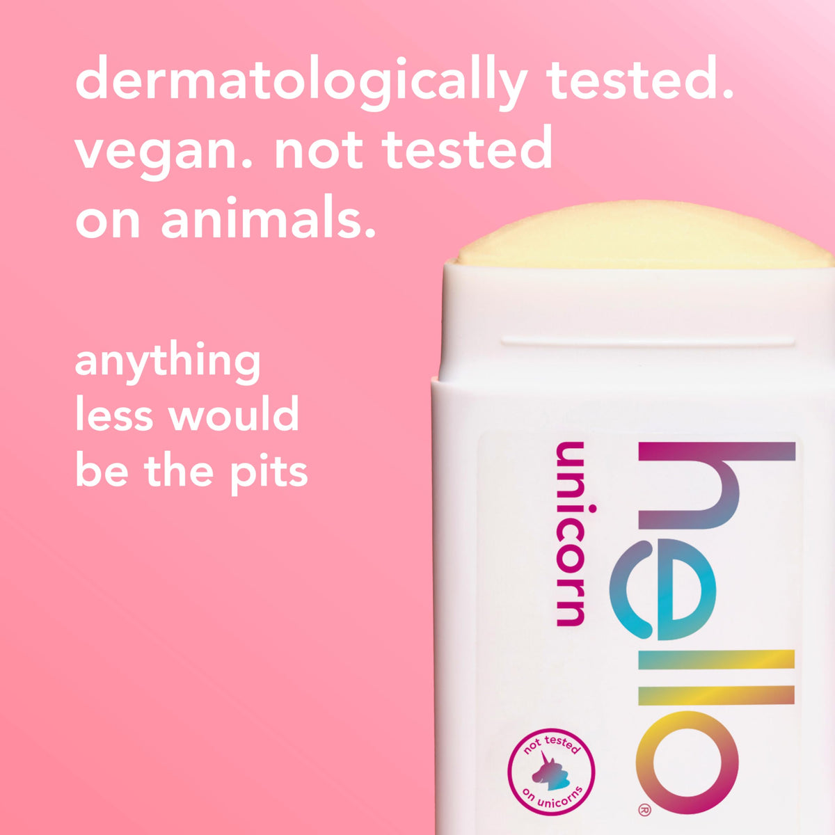 label of hello Unicorn Aluminum Free Deodorant with ingredients list