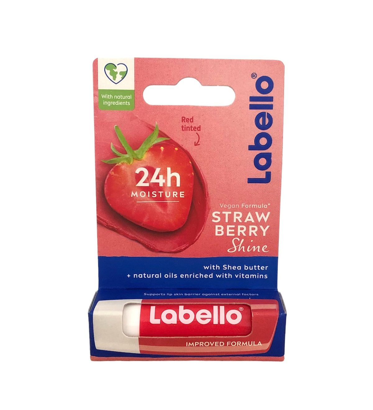 Labello Strawberry Lip Balm packaging and product details