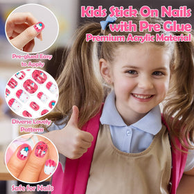 Labeol kids press on nails displayed in packaging