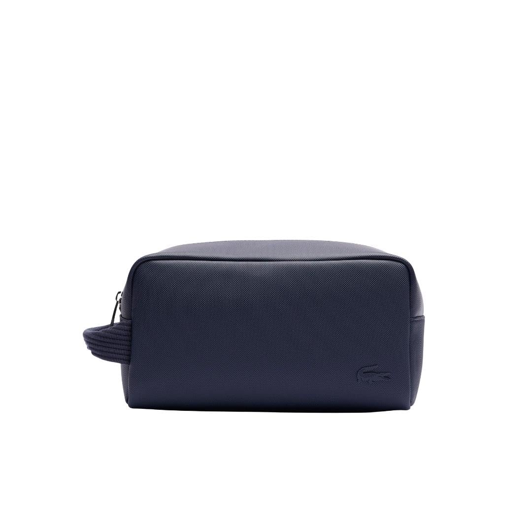 Lacoste Classic Toiletry Kit in Marine with zipper closure front view