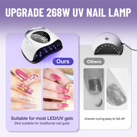 LadyMisty 268W nail lamp with timer settings displayed