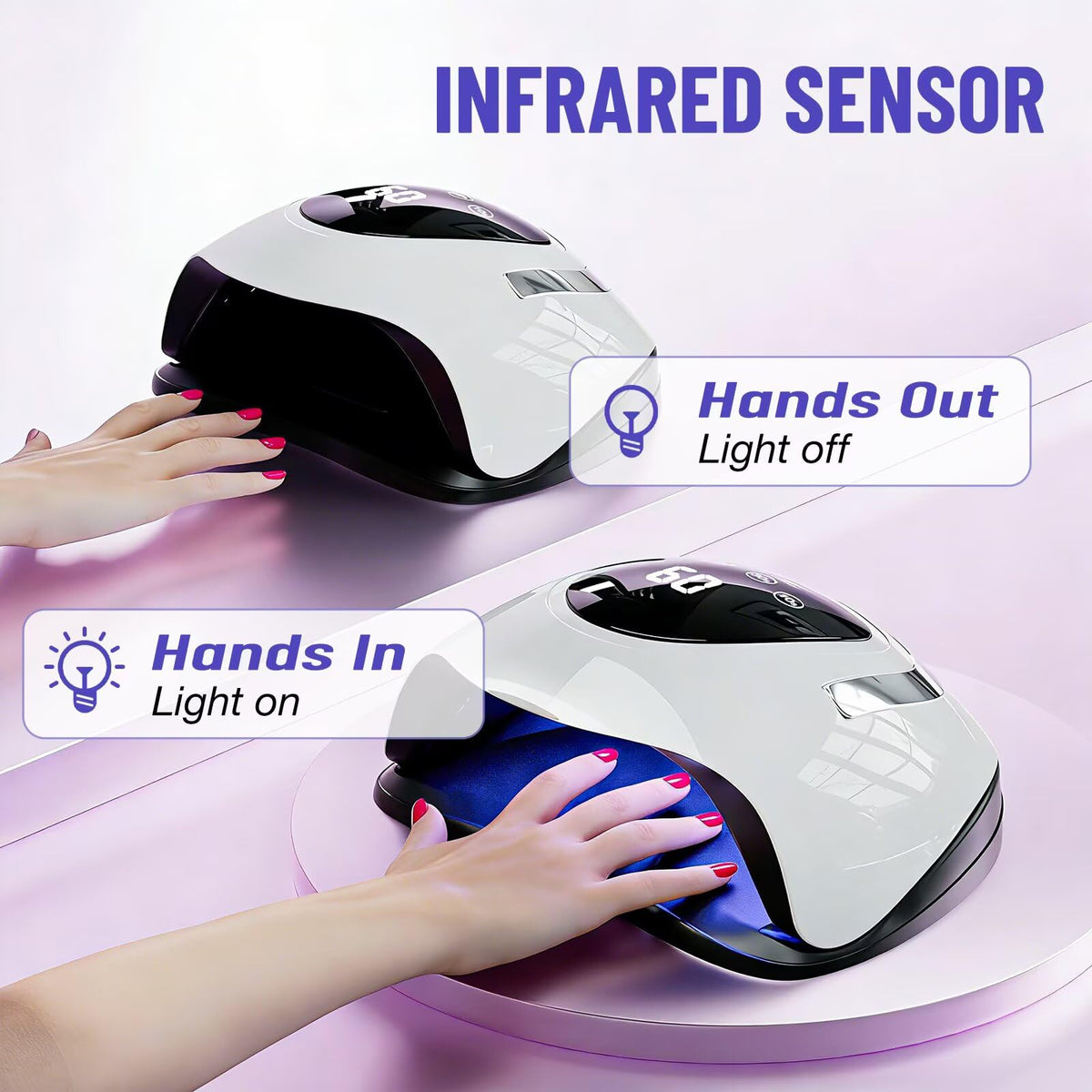 LadyMisty nail lamp in use with hands inside