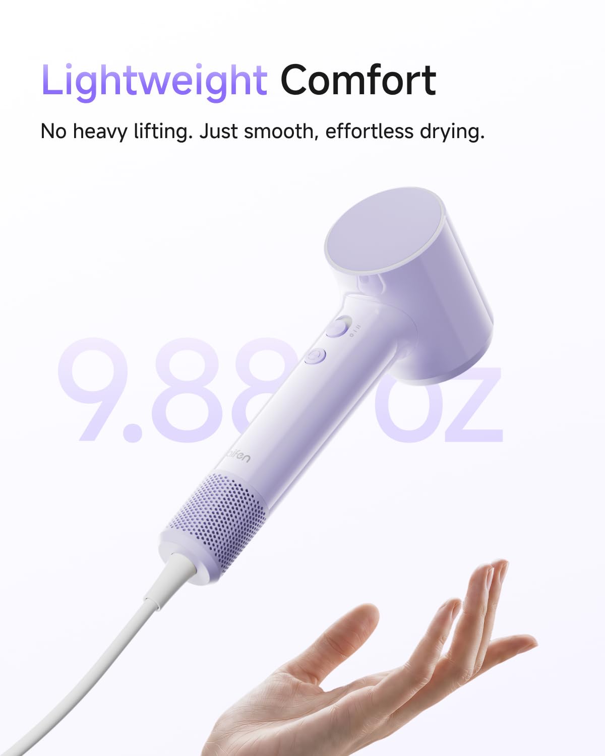 Laifen Air hair dryer showing smart temperature control