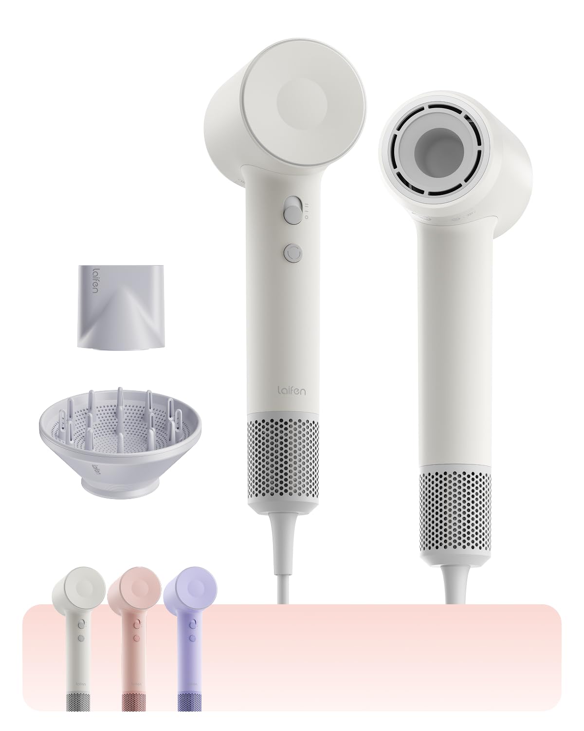Laifen SE 2 Hair Dryer front view in matte white