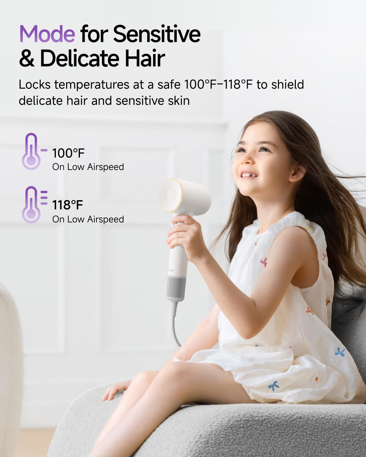 Laifen SE 2 Hair Dryer lifestyle shot in bathroom