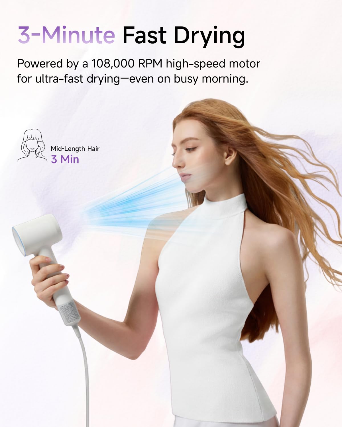 Laifen SE 2 Hair Dryer with diffuser attachment