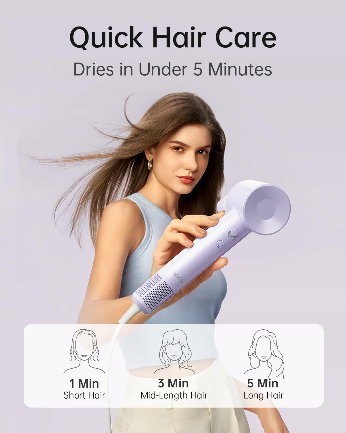 Laifen SE Lite hair dryer with diffuser attachment
