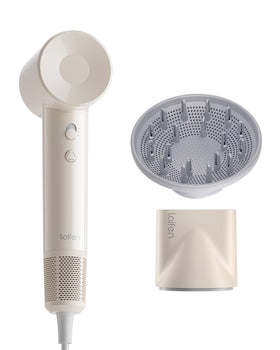 Laifen SE Lite High-Speed Ionic Hair Dryer front view in Milktea colour