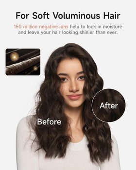 Laifen SE Lite Ionic Hair Dryer with curly hair styled