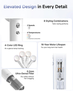 Laifen Swift Hair Dryer close-up of the brushless motor