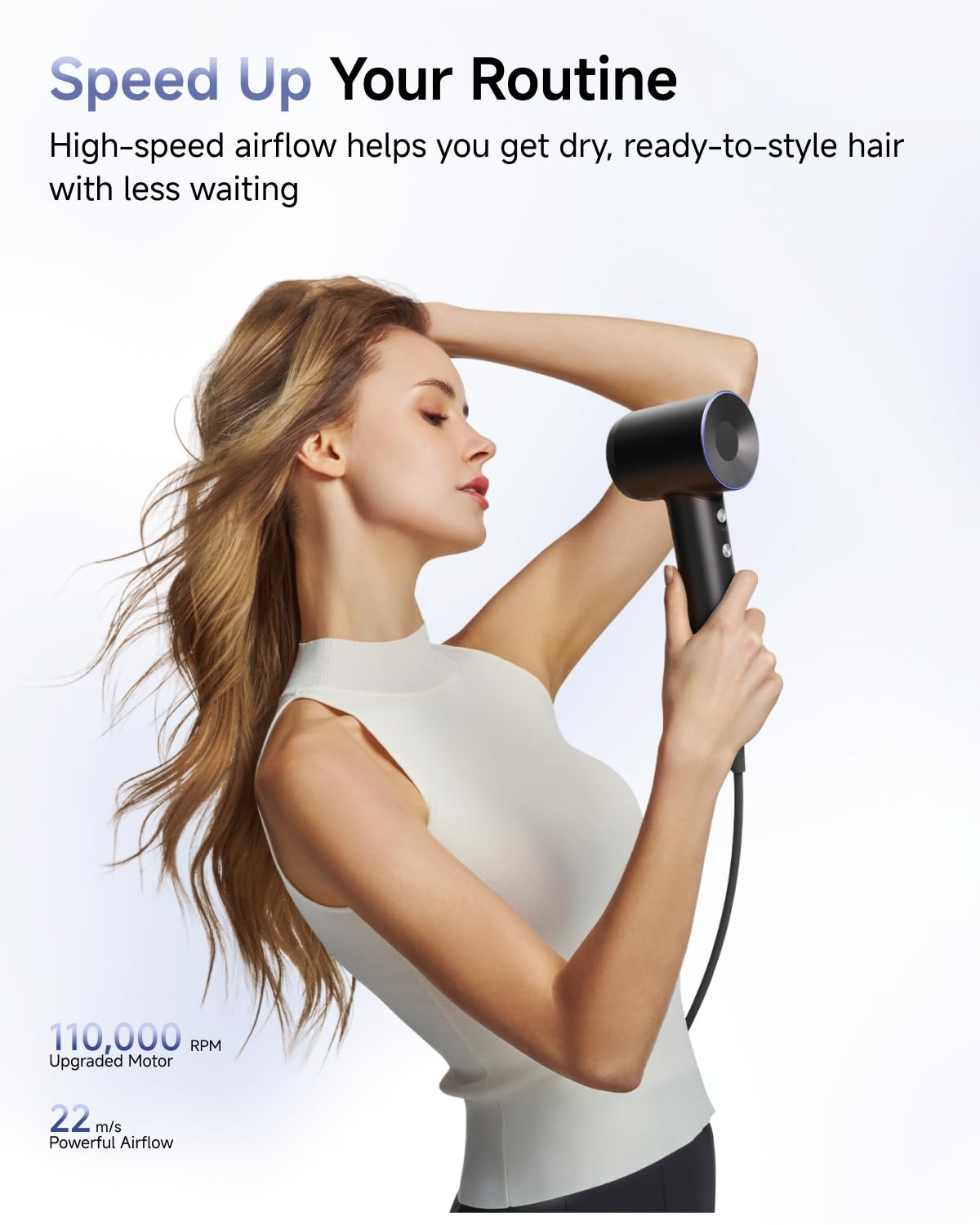 Laifen Swift Hair Dryer concentrator nozzle attached