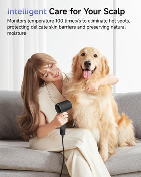Laifen Swift Hair Dryer LED ring showing temperature settings