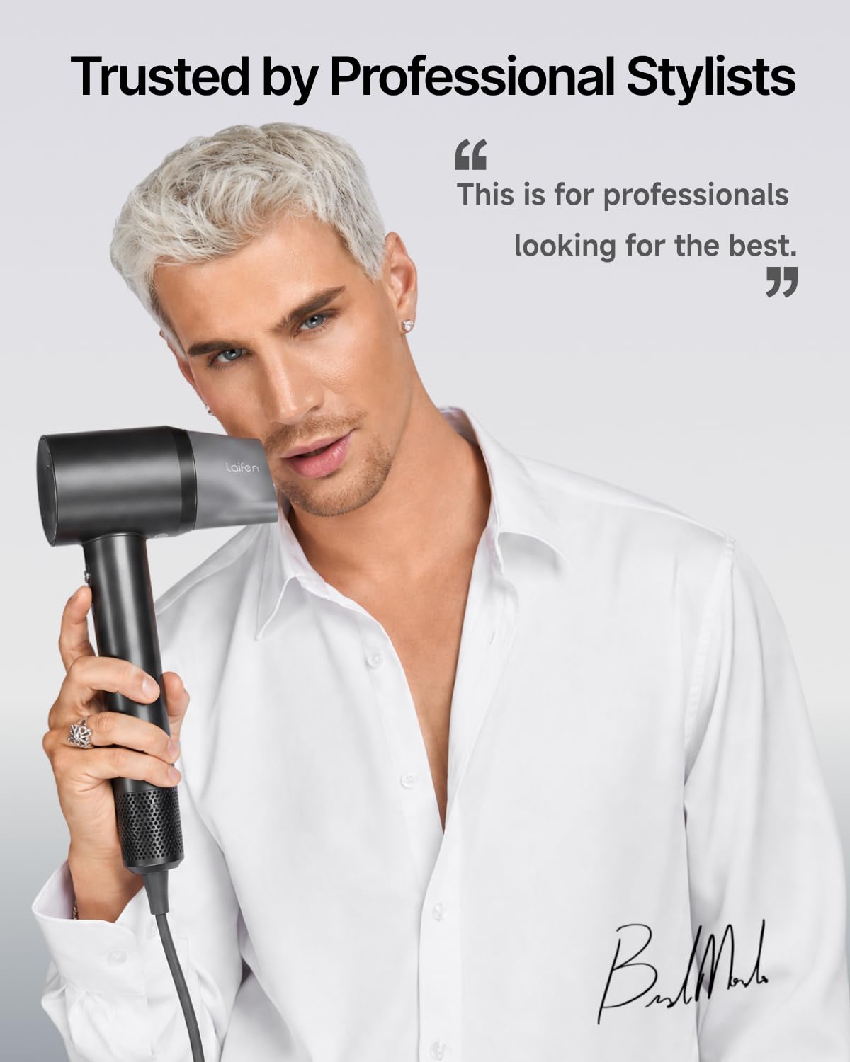 Laifen Swift Hair Dryer showcasing magnetic attachment system