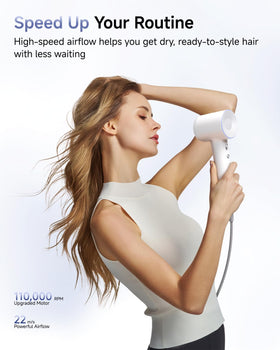Laifen Swift Hair Dryer with concentrator nozzle attached