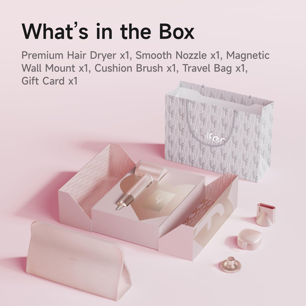 Laifen Swift Premium Hair Dryer with magnetic nozzles